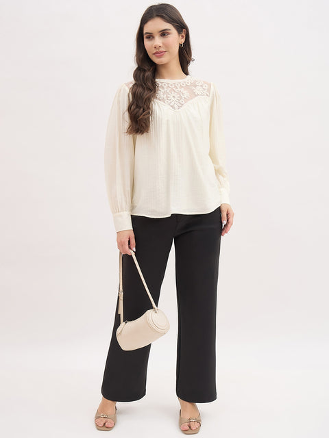 Madame Lace Detail Rayon Blend Top