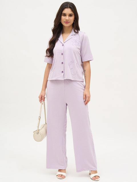 Madame Lilac Rayon Blend Co-ord Set