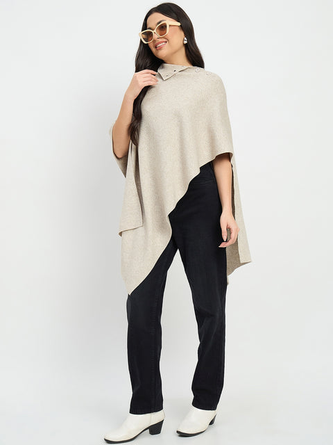 Madame Beige High Neck Pullover Shrug