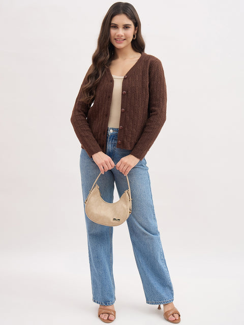 Madame Chocolate Rayon Blend Cardigan