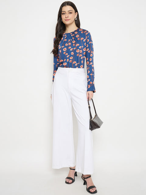 Madame Printed Rayon Gather Top