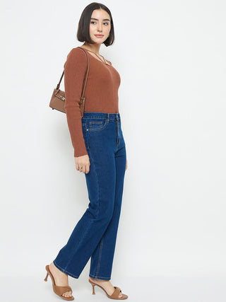 Madame Blue Straight Fit Jeans