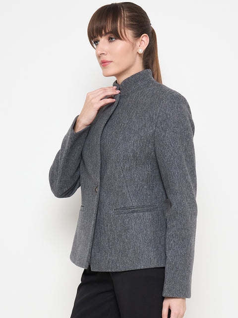 Madame Mélange Button Detailed Anthra Short Coat