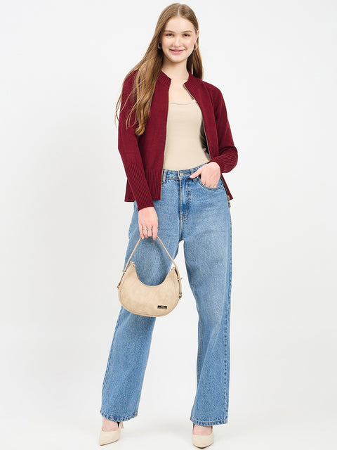 Madame Wine Zipper Sweater