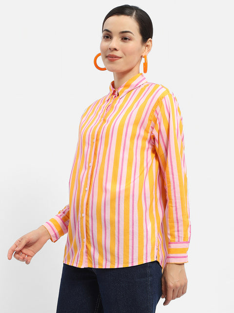 Madame Striped Mustard Yellow Shirt