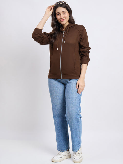 Madame Solid Brown Sweatshirt