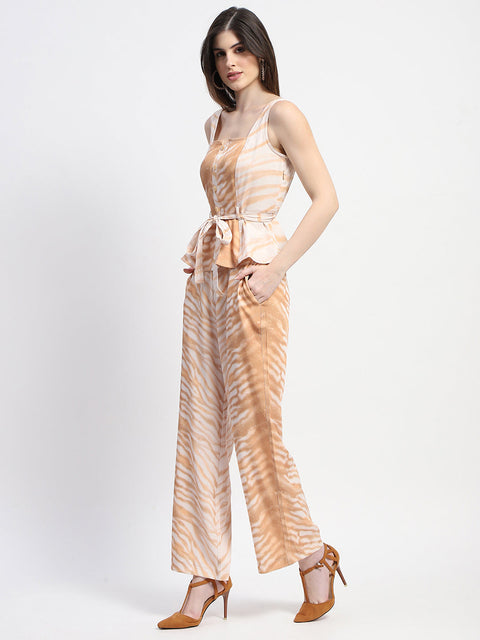 Madame Zebra Print Tan Co-ord Set
