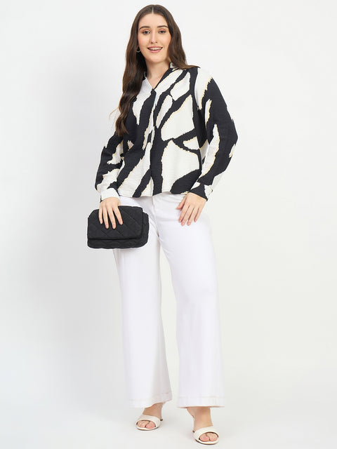 Madame Floral Black Rayon Blend Shirt