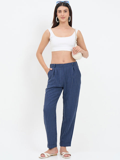 Madame Blue Tapered Trousers