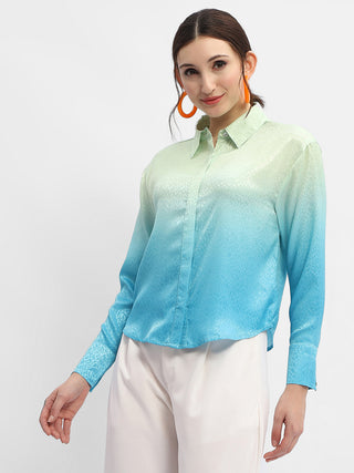 Madame Green And Blue Ombre Shirt