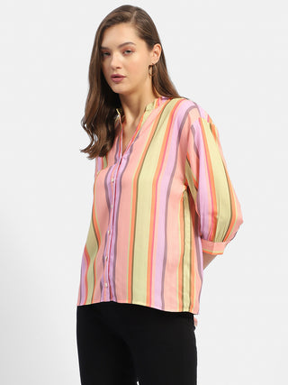 Madame Striped Orange Regular Top