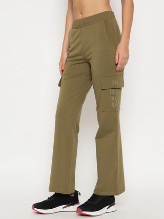 mSECRET Straight Olive Green Cargo Track Bottoms