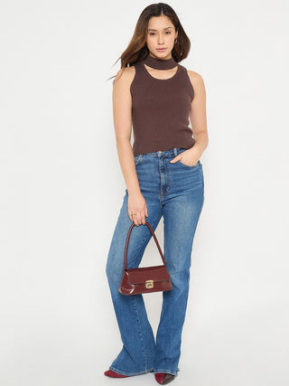 Madame Mock Neck Tank Crop Top