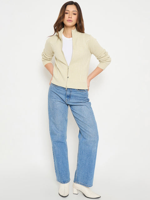 Madame Mock Neck Beige Swaeter