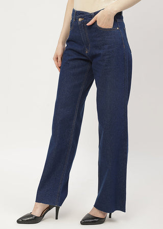 Madame Highly Washed Blue Wide Leg Jeans