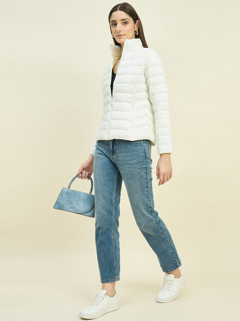 Madame Off White Quilted Puffer Jacket