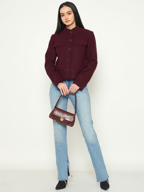 Madame Maroon Short Coat