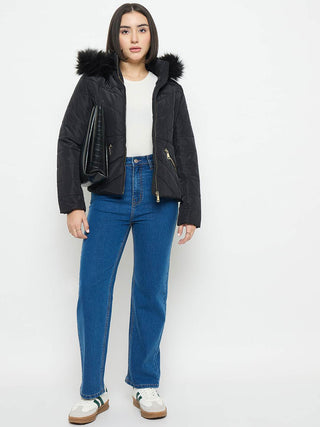 Madame Black Quilted Fur Jacket