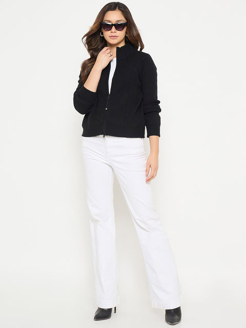 Madame Mock Neck Black Sweater