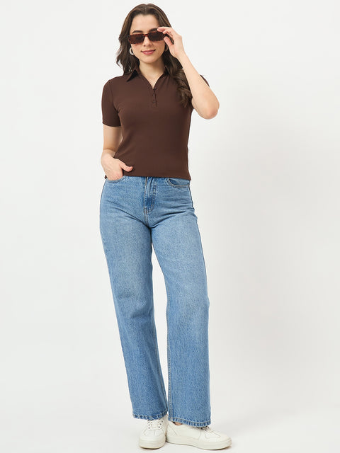 Madame Coffee Half-Sleeve Slim-Fit T-Shirt