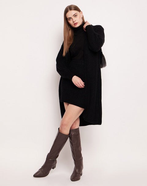 Madame Skirt And Turtleneck With Shrug Black Co-Ord Set