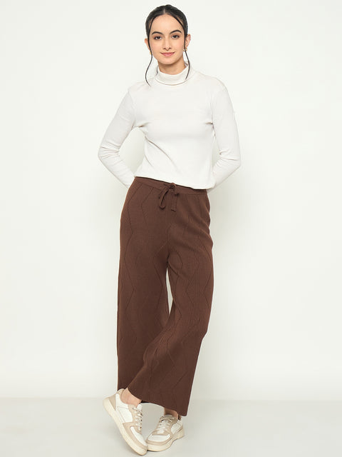 Madame Brown Straight Fit Wool Bottoms