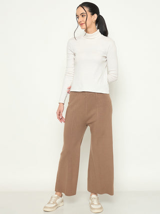 Madame Wide Leg Fawn Wool Bottoms