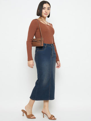 Madame Midnight Blue Denim Skirt
