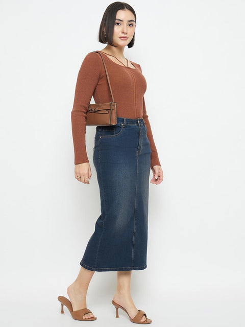 Madame Midnight Blue Denim Skirt