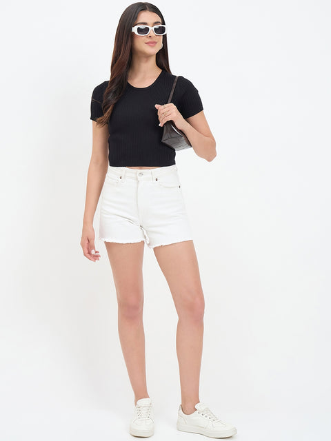 Madame Black Knitted Crop Top