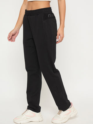 mSECRET Stitch Detailing Elasticated Waist Black Track Bottoms