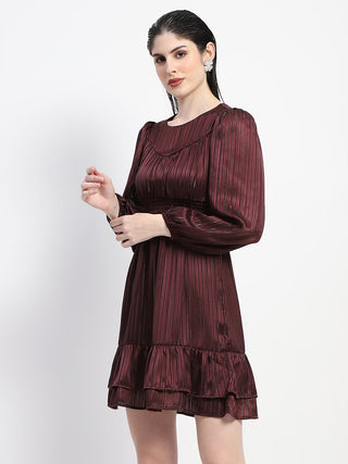 Madame Tiered Hem Cinched Waist Midi Dress