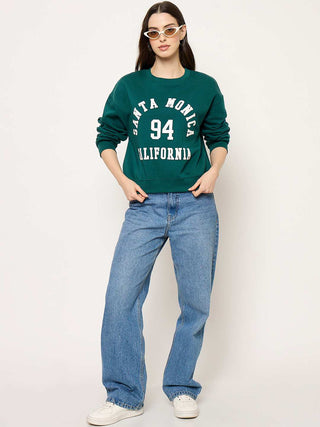 Madame Round Neck Printed Sweatshirt