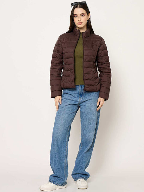 Madame Quilted Brown Puffer Jacket