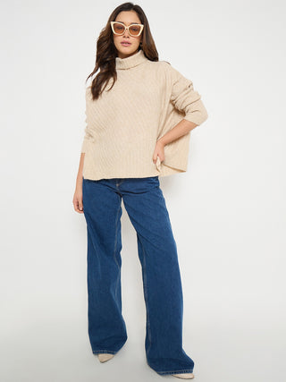 madame Mock Neck Fit and Flare Sweater