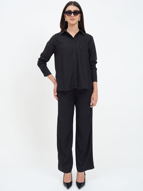 Madame Black Viscose Co-ord Set