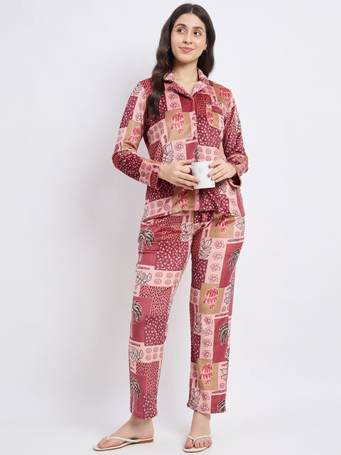 mSECRET Blush Printed Nightsuit