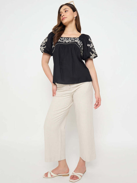 Madame Rayon Blend Black Top