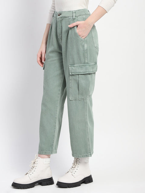 Madame Relax Fit Green Cargo Pants