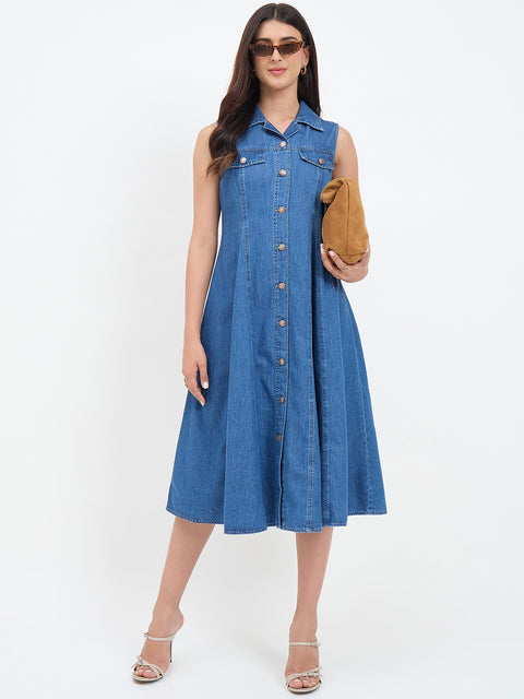 Madame Denim A-line Shirt Dress