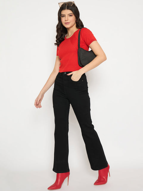 Madame Flared Fit Black Jeans