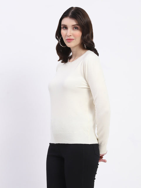 Madame Crew Neck Relaxed Fit Off White Sweater