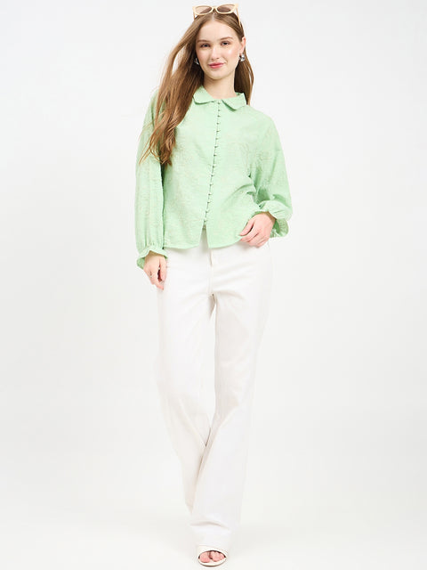 Madame Solid Mint Green Shirt
