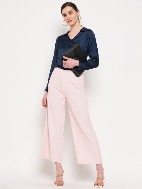 Madame Navy Satin Shirt