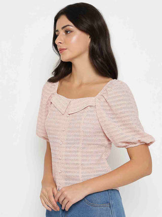 Madame Tie Detail Off Shoulder Hot Pink Top