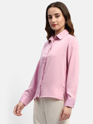 Madame Solid Pink Regular Shirt