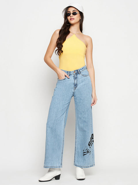 Madame Disney Print Lightblue Denim