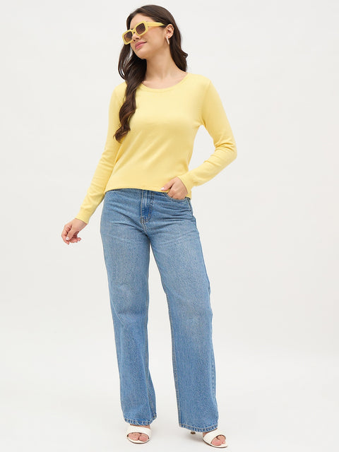 Madame Yellow Basic Pullover Sweater