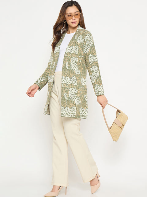 Madame Printed Green Shrug