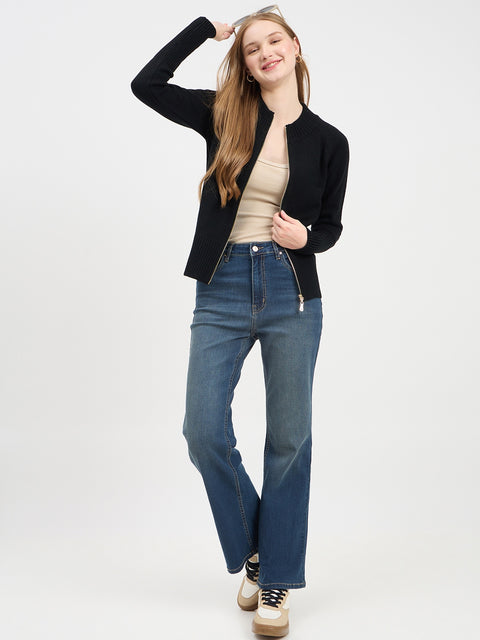 Madame Crew Neck Black Knit Sweater